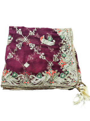 Paniwali lugdi peacock design heavy Jaal work, Georgette fabric, ful size Odhani,